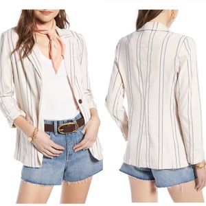 Treasure & Bond Stripe Linen Blend Blazer